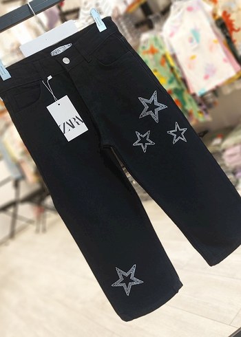 Zara ZARA Siyah Payetli Genç Kız Kot Pantolon