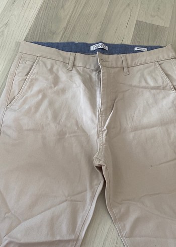 34 Beden Bej Regular Fit Keten Erkek Pantolon