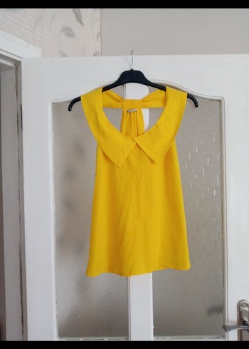 Park Bravo Sarı Mini Kolsuz Bluz