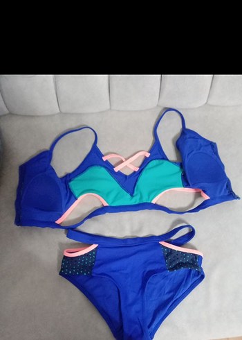 Fermuarlı Mini Mavi Kadın Bikini - Görsel 2