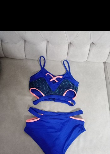 Fermuarlı Mini Mavi Kadın Bikini - Görsel 3