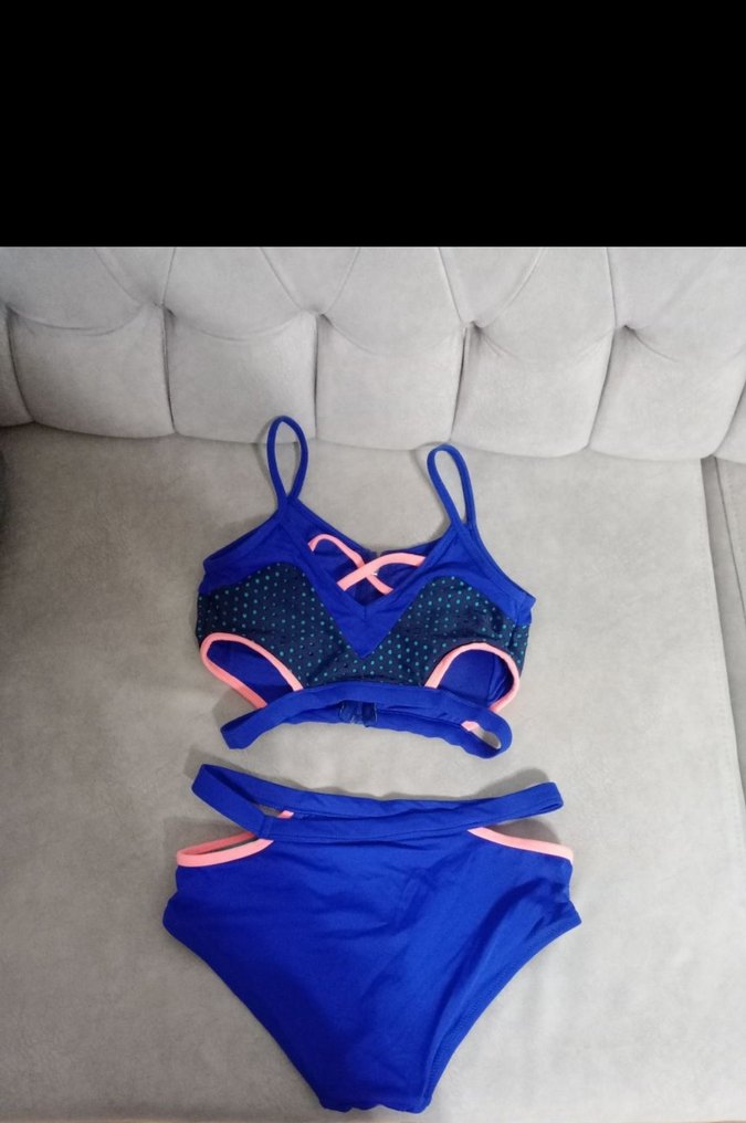 Fermuarlı Mini Mavi Kadın Bikini - Görsel 3