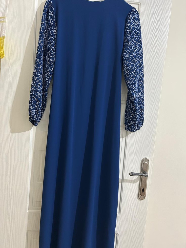 Diger Mavi Nakışlı Uzun Kollu Hamile Bluzu - Görsel 2