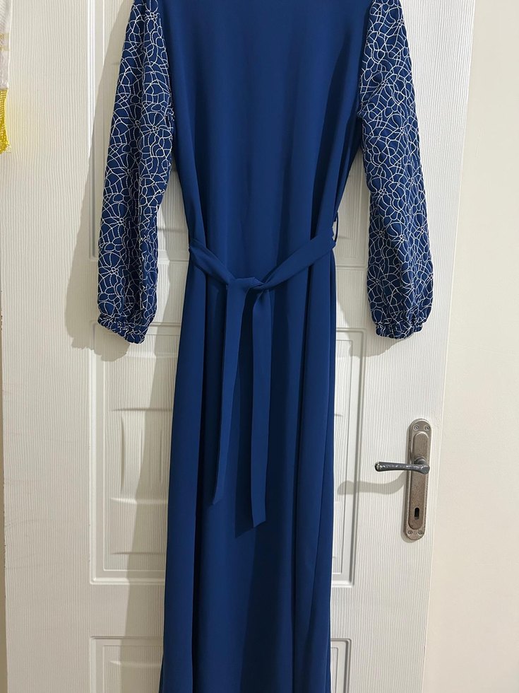 Diger Mavi Nakışlı Uzun Kollu Hamile Bluzu - Görsel 4