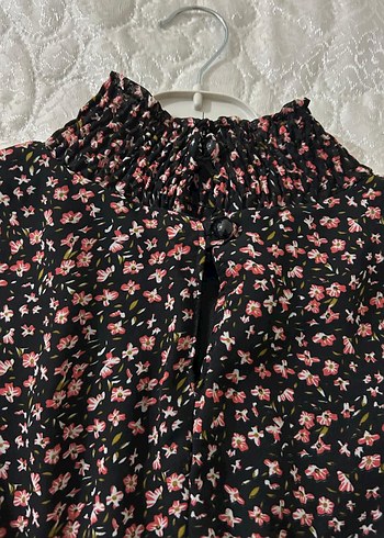 Uzun Kollu Pembe Çiçekli Bohem Elbise - Görsel 5