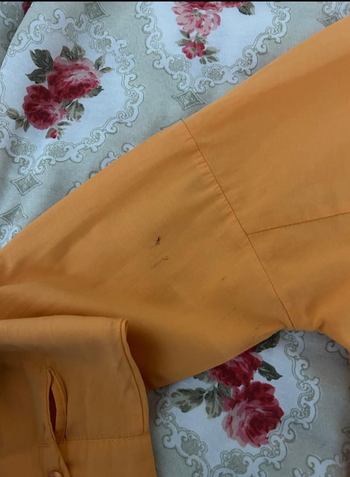 Sarı Düğmeli Kısa Kollu Pamuklu Kadın Gömlek - Görsel 4