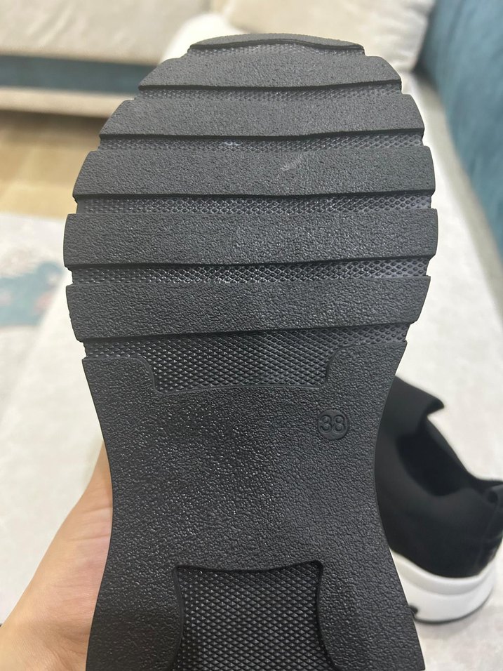 Siyah Elastik Spor Stiletto Topuklu Sneakers - Görsel 5