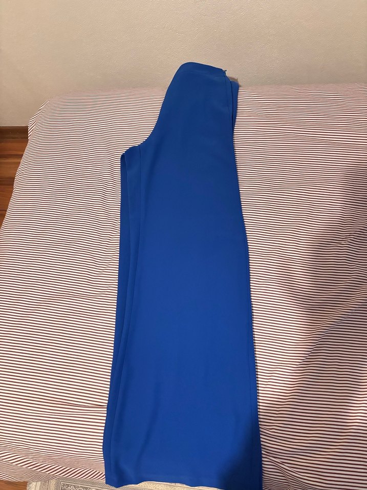 Mavi Pilili Midi Kadın Pantolon - Görsel 4