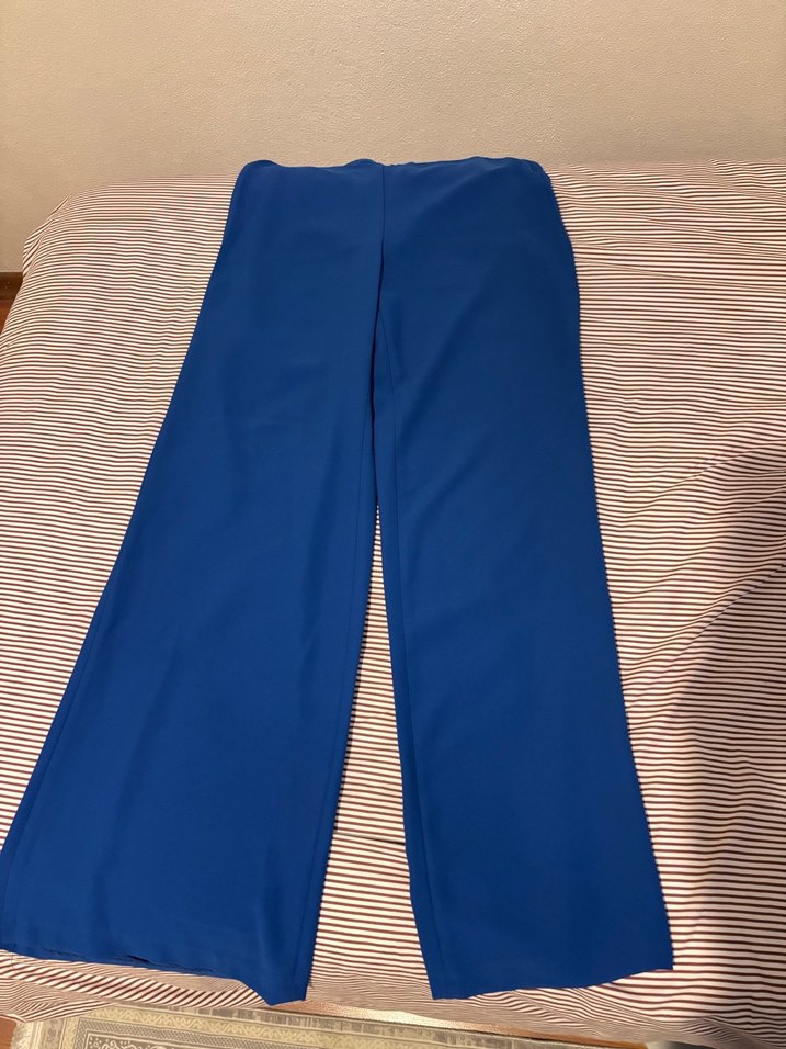 Mavi Pilili Midi Kadın Pantolon - Görsel 2