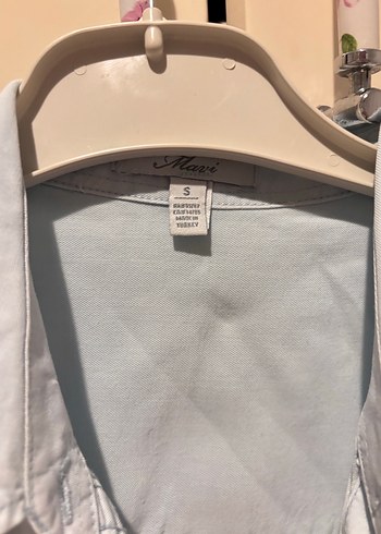 bebek mavi Uzun Kollu Keten Gömlek - Görsel 2