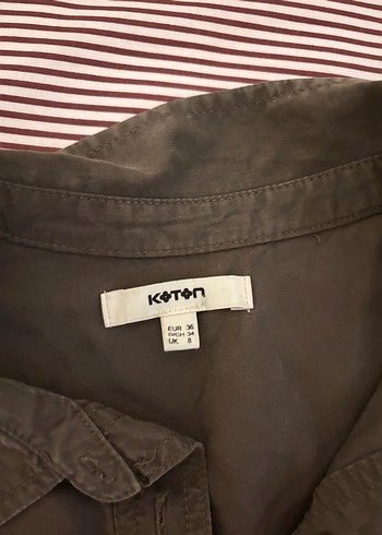 Gri Uzun Kollu Düğmeli Kadın Elbise - Görsel 2