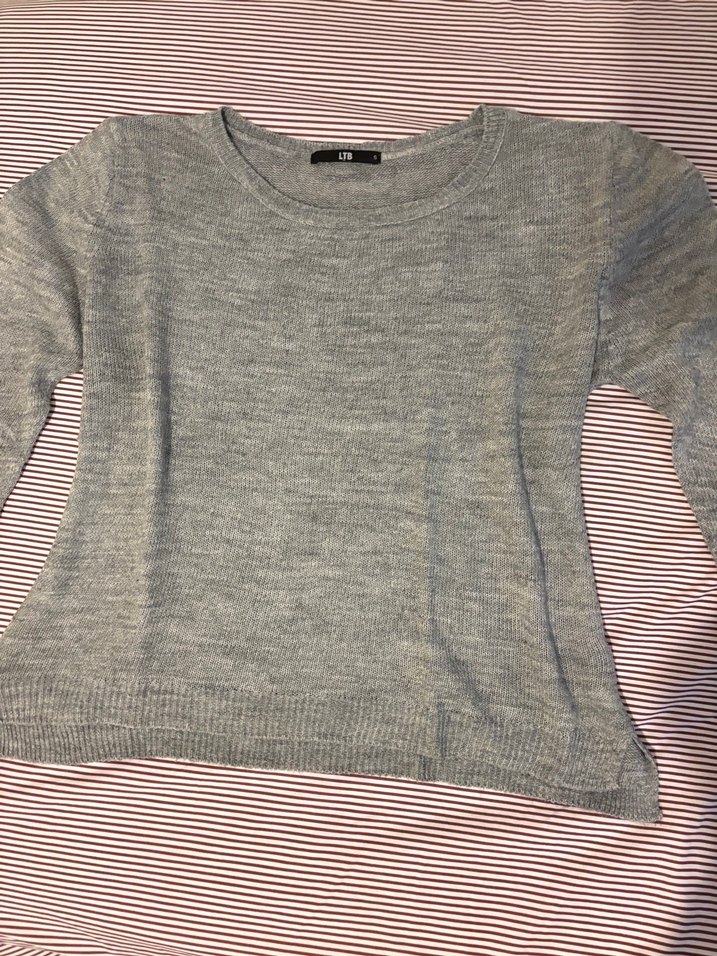 Gri Uzun Kollu Kadın Triko  Ltb - Görsel 2