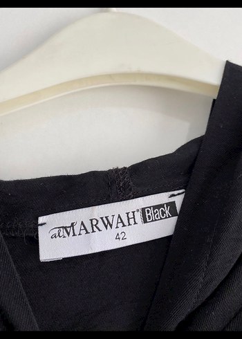 AL-MARWAH Drapeli Siyah Uzun Kadın Tunik