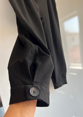 Zara Kadın Siyah Rahat Kesim Midi Kumaş Pantolon