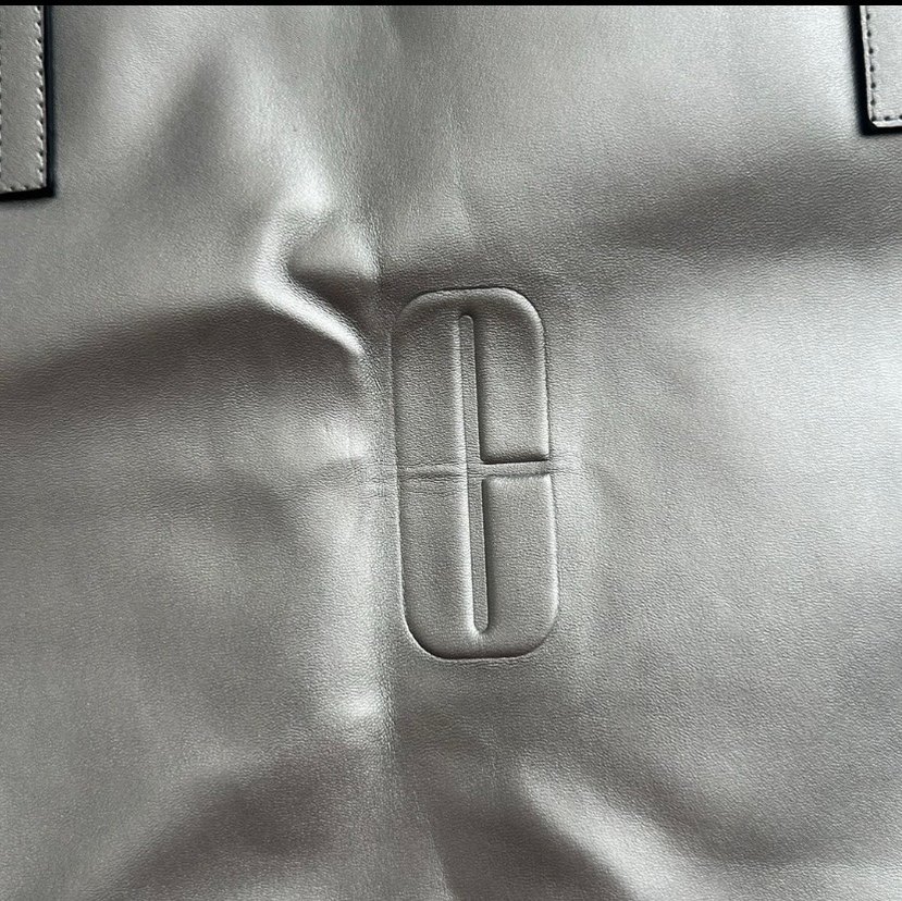 Gri Deri Kadın Çanta Fermuarlı - Görsel 4