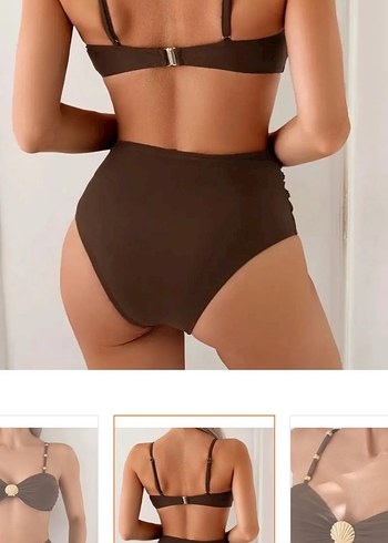 Kahverengi Mini Bikini Kemerli Bohem Tarz - Görsel 4