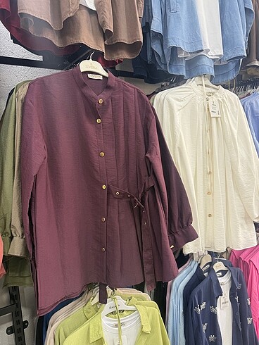 Mürdüm gold detaylı tunik