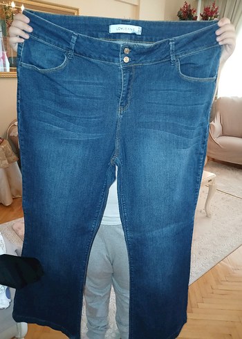 LC Waikiki LCW Jeans Kadın Mavi Midi Boy Bol Kesim Kot Pantolon