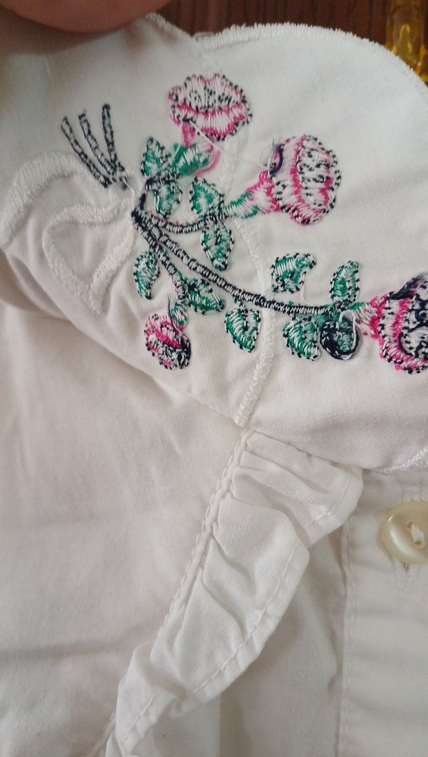 Nakışlı Yakalı Beyaz çocuk Gömlek - Görsel 5