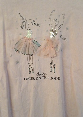 Kız Çocuk Bej Uzun Kollu Baskılı Tişört - Görsel 3