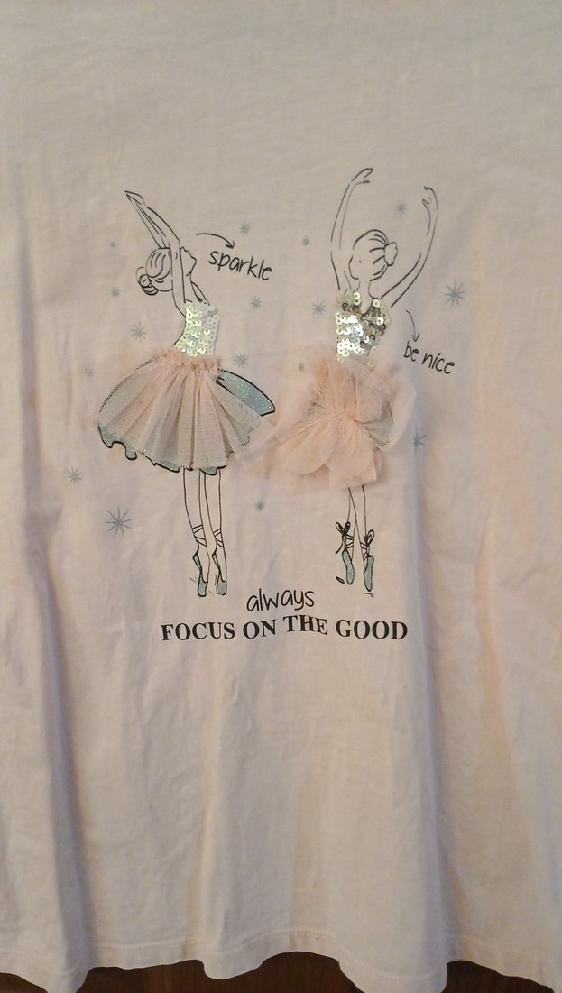 Kız Çocuk Bej Uzun Kollu Baskılı Tişört - Görsel 3