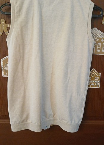 Kız Çocuk Bej Nakışlı Fermuarlı Yelek - Görsel 5