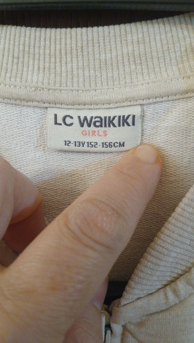 Kız Çocuk Bej Nakışlı Fermuarlı Yelek - Görsel 3