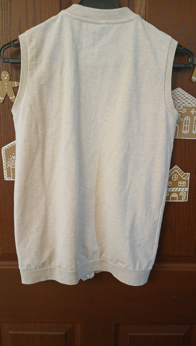 Kız Çocuk Bej Nakışlı Fermuarlı Yelek - Görsel 5