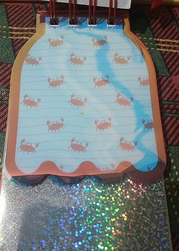 Renkli Pembe Peluş Yengeç Not Defteri - Görsel 3