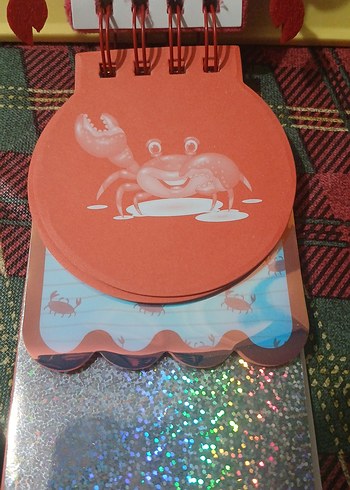 Renkli Pembe Peluş Yengeç Not Defteri - Görsel 2