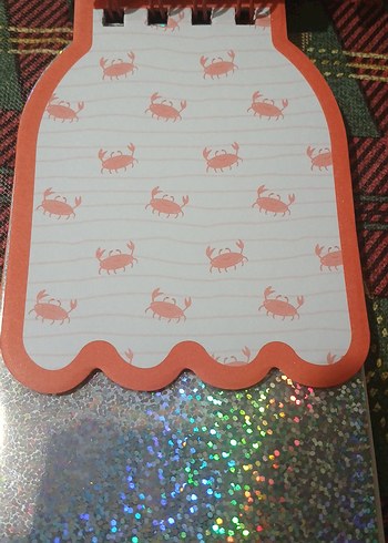 Renkli Pembe Peluş Yengeç Not Defteri - Görsel 4