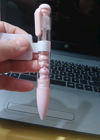 Pembe pastel tükenmez kalem - Görsel 3