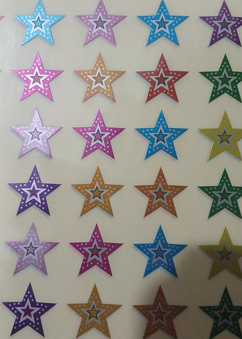 Çok Renkli Yıldız Tırnak Süsü Çıkartmaları - Görsel 2