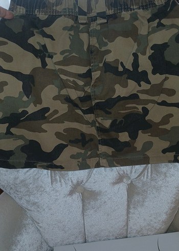 Kahverengi Kamuflaj Midi Mini Etek - Görsel 6