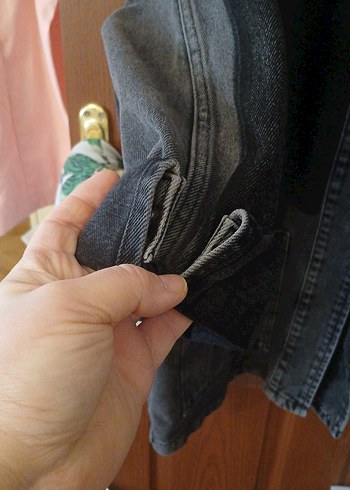 Gri Kemerli Kadın Denim Ceket - Görsel 4