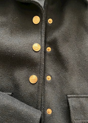 Düğmeli Lacivert Midi Kadın Kaban - Görsel 5