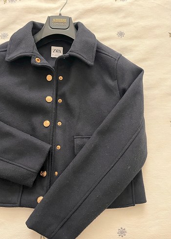 Düğmeli Lacivert Midi Kadın Kaban - Görsel 3