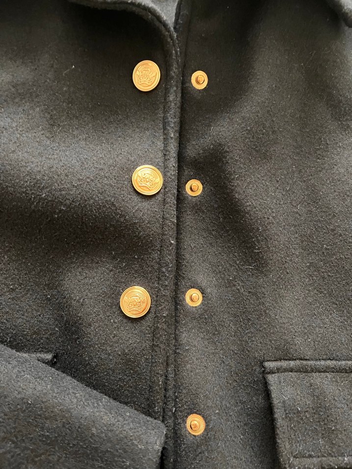 Düğmeli Lacivert Midi Kadın Kaban - Görsel 5