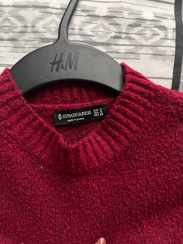 Bordo Kadın Triko Basic Kazak - Görsel 2