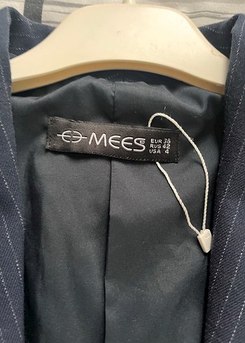 Lacivert Çizgili Kadın Blazer Ceket - Görsel 2