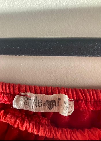 s Beden kırmızı Renk Nar çiçeği Fırfırlı Kayık Yaka Midi Elbise
