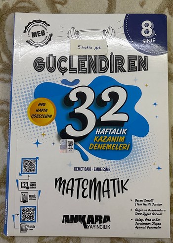 Ankara Yayınları Lgs Matematik 32 Haftalık Kazanım Denemeleri
