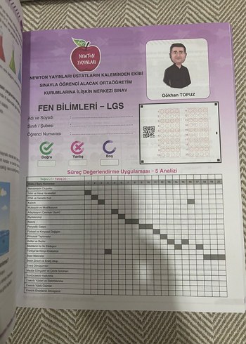 Newton Yayınları üstatların kaleminden Fen Bilgisi Lgs Deneme