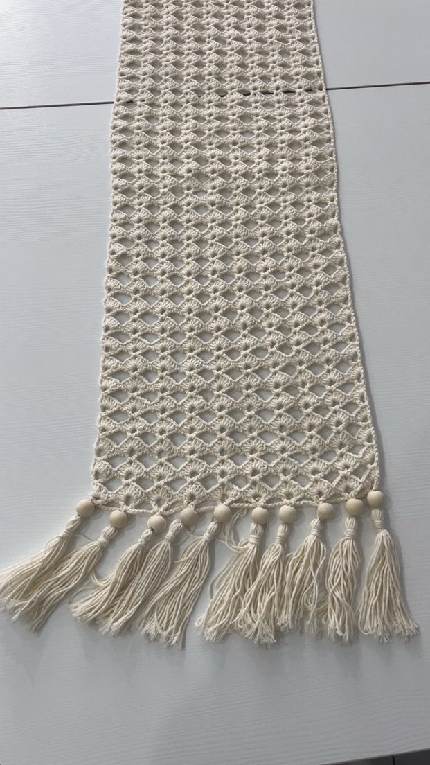 Bej Rengi El Örgüsü Runner - Görsel 3