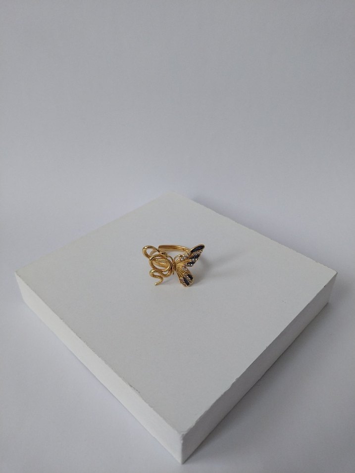 Yılan & Kelebek Yüzük Gold - Görsel 3