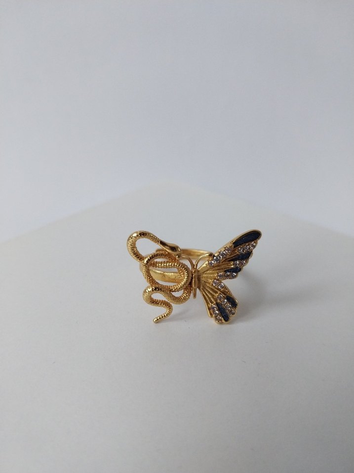 Yılan & Kelebek Yüzük Gold - Görsel 2