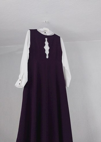 Beyaz Gömlekli Mor Elbise - Görsel 2