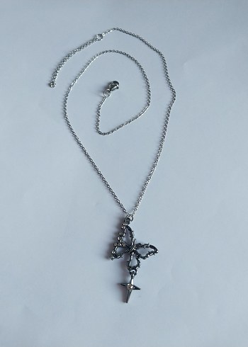 Siyah Yıldızlı Kelebek Kolye - Görsel 3