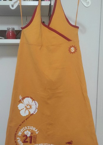Sarı Baskılı çocuk elbisesi