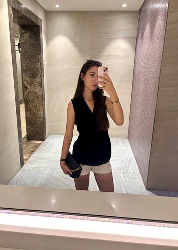 xs Beden siyah Renk Koton Kolsuz Siyah Keten Bluz